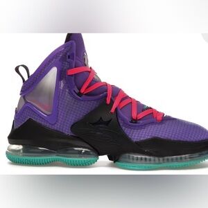 Nike LeBron XIX high top basketball shoes purple pink